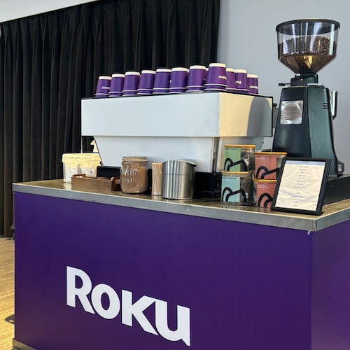 Branded coffee bar for press day event